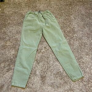 Corduroy pants in green color